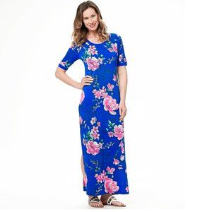 G.I.L.I. Petite Short-Sleeve Side Slit Maxi NWOT